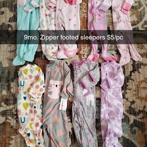 9mo zipper footed pajamas